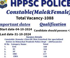 HPPSC POLICE CONSTABLE VACANCY 2024